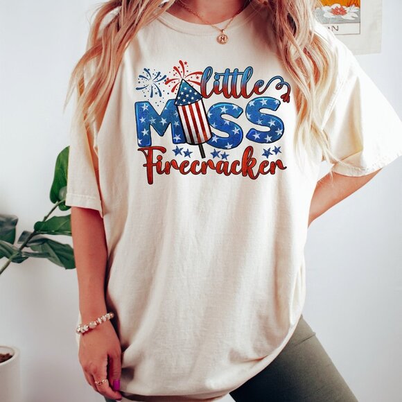 Unbranded Other - Little Miss Firecracker Shirt, 4th of July Shirt, Patriotic Shirt